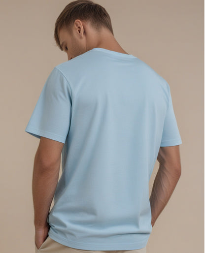 Round Neck Plain Baby Blue Color T-Shirt