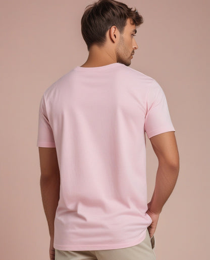 Round Neck Plain Baby Pink Color T-Shirt