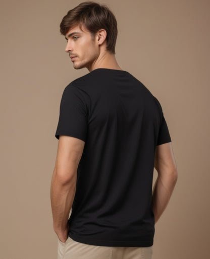 Round Neck Plain Black Color T-Shirt