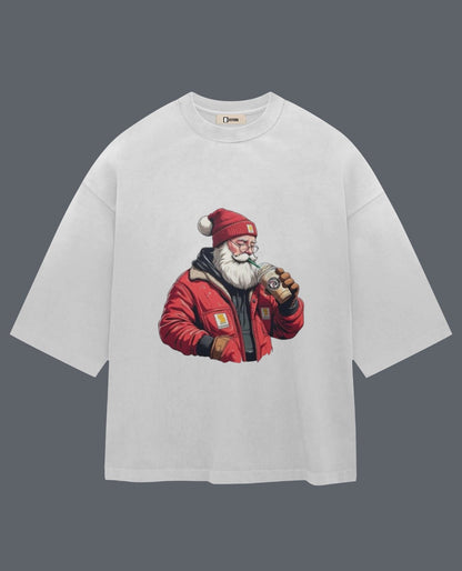 Chilling Old Man Oversized Printed T-Shirt