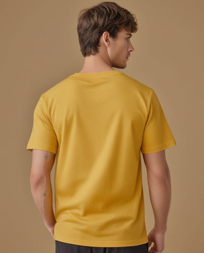 Round Neck Plain Golden Yellow Color T-Shirt