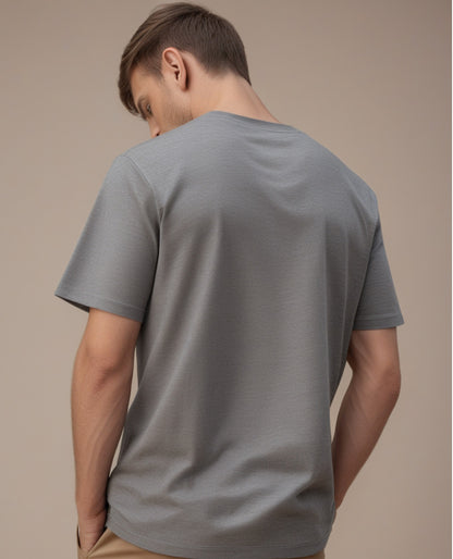 Round Neck Plain Grey Color T-Shirt