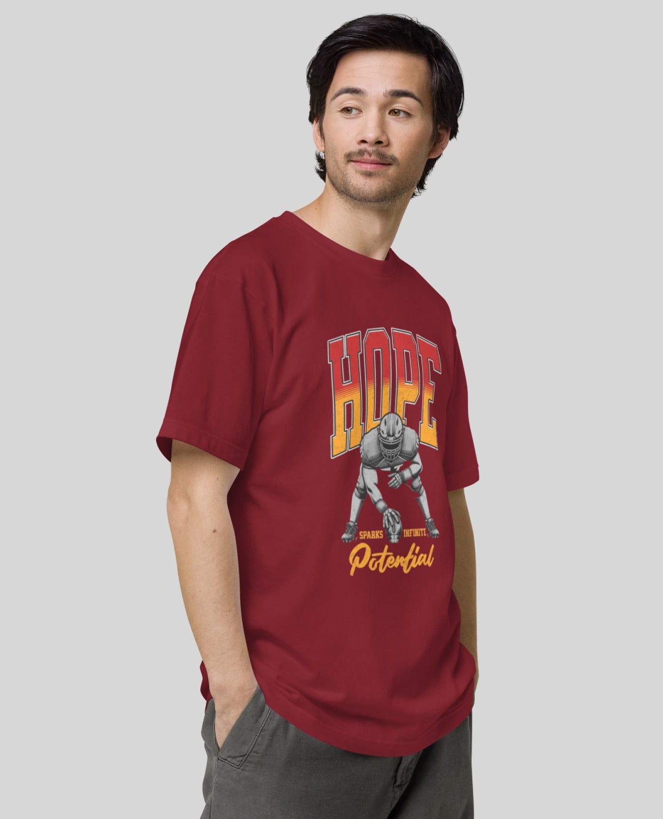 Hope Sparks Infinite Potentails Oversized Print Maroon T-Shirt