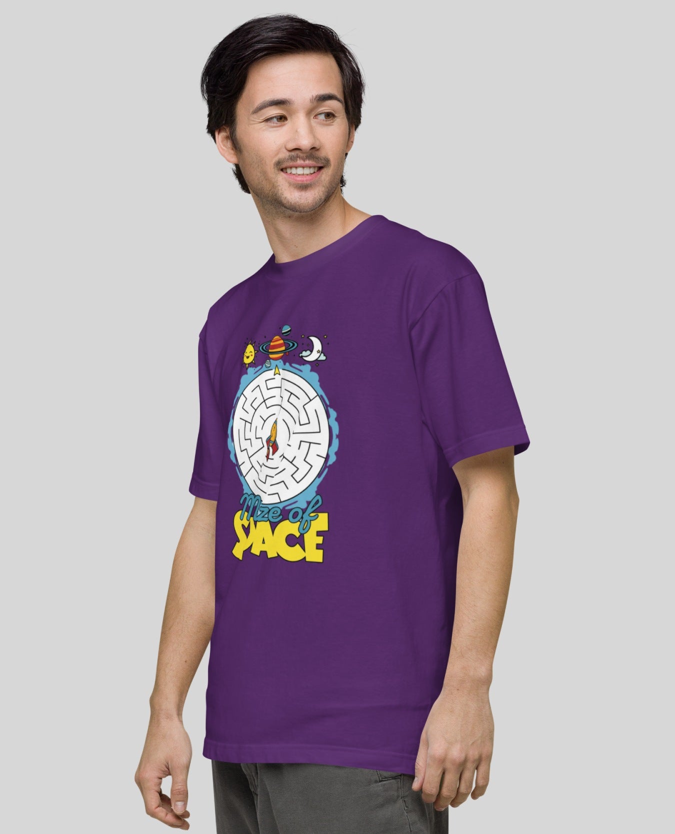 Maze Of Space Oversized Purple T-Shirt