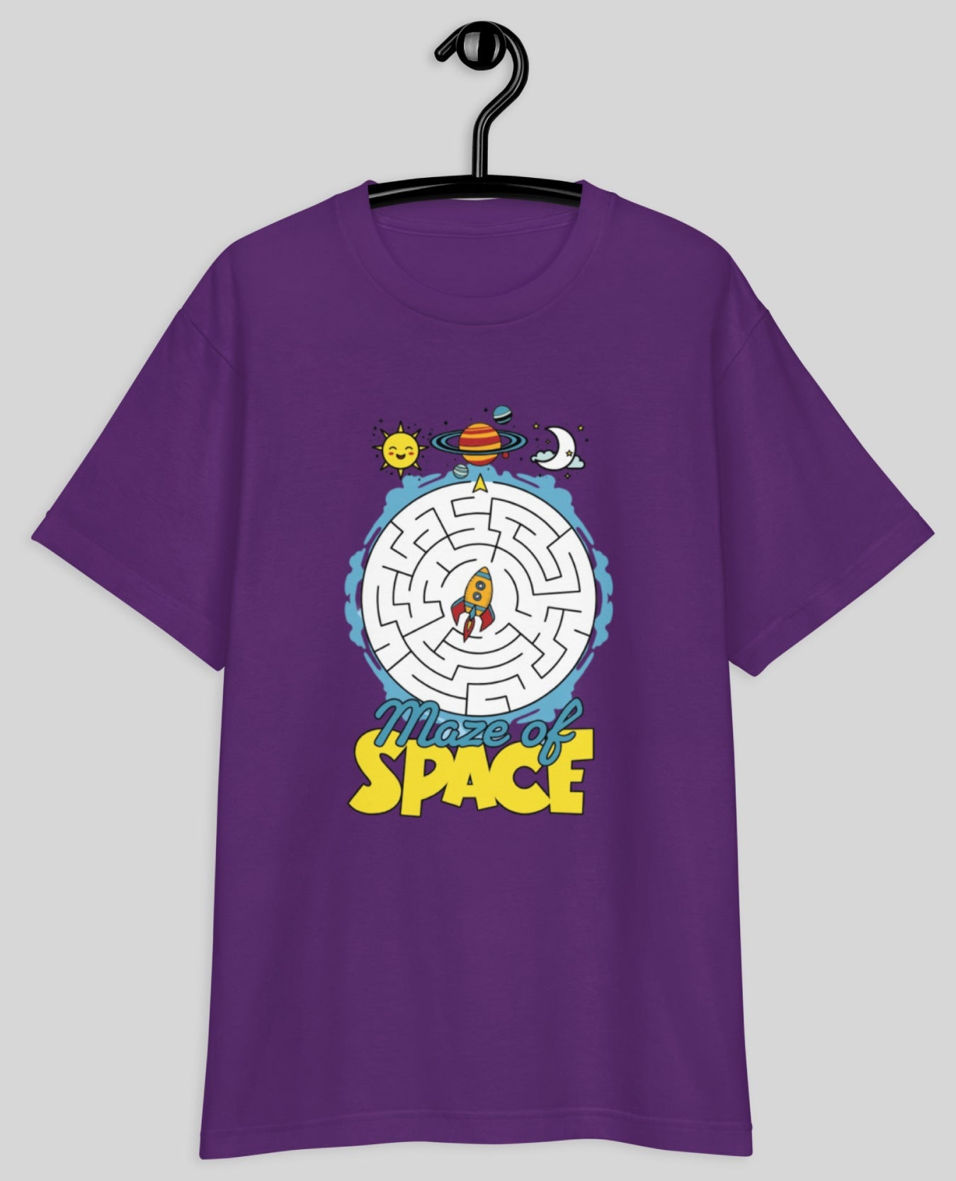 Maze Of Space Oversized Purple T-Shirt