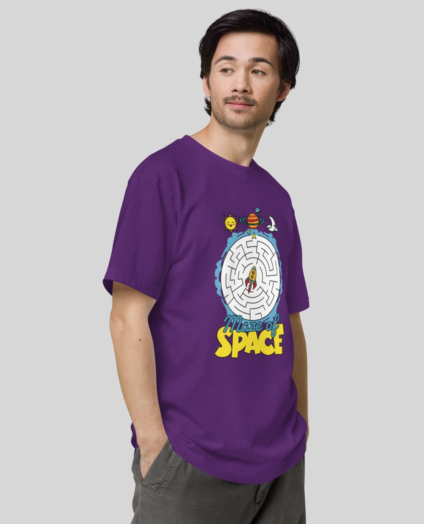 Maze Of Space Oversized Purple T-Shirt