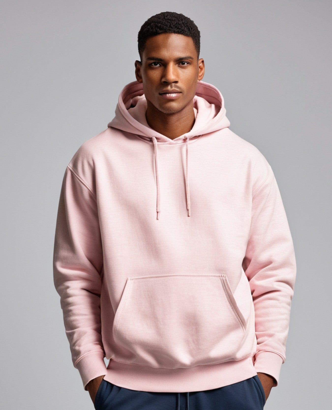 Heavyweight Oversized Light Pink Hooded Sweatshirt