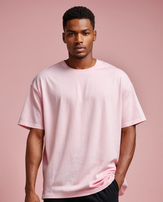 Oversized Plain T-Shirt Baby Pink