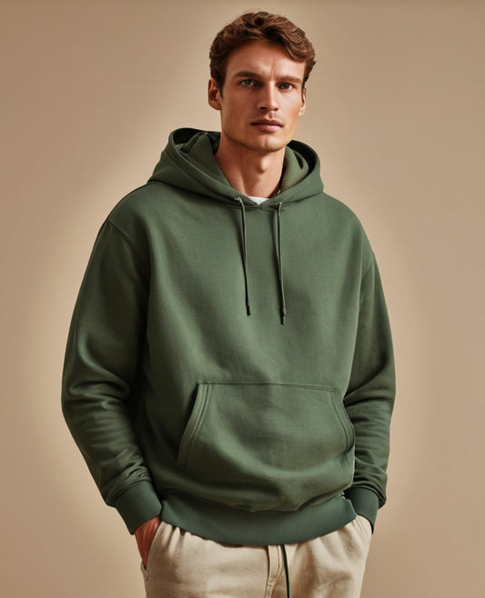 Heavyweight Oversized Green Hooded Sweatshirt