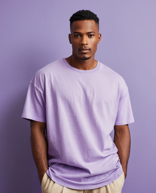 Oversized Plain T-Shirt Lavender