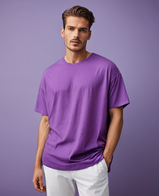 Oversized Plain T-Shirt Purple