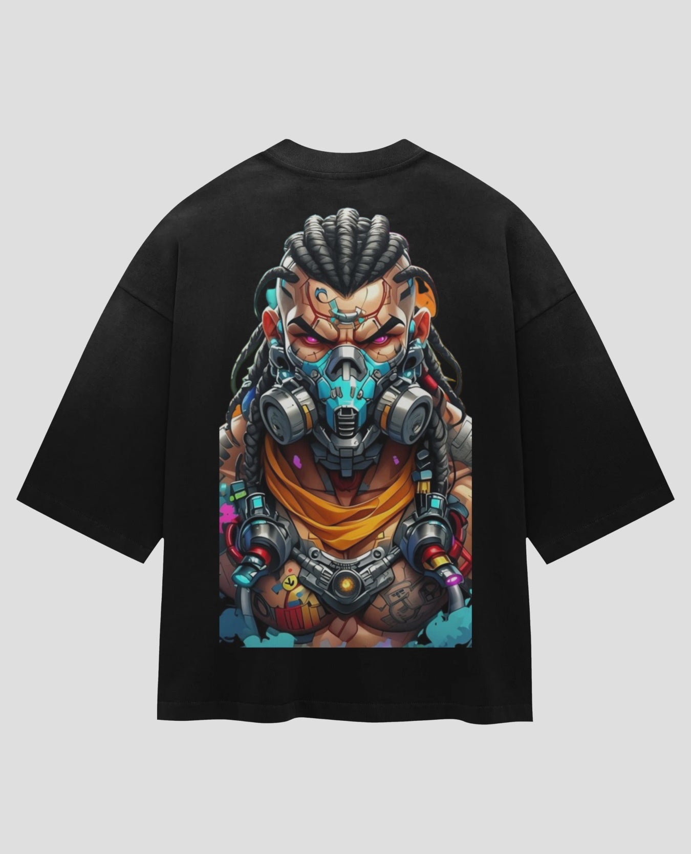 Masked Fighter Oversized Printed T-Shirt