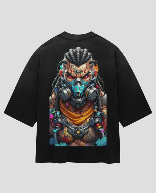 Masked Fighter Oversized Printed T-Shirt