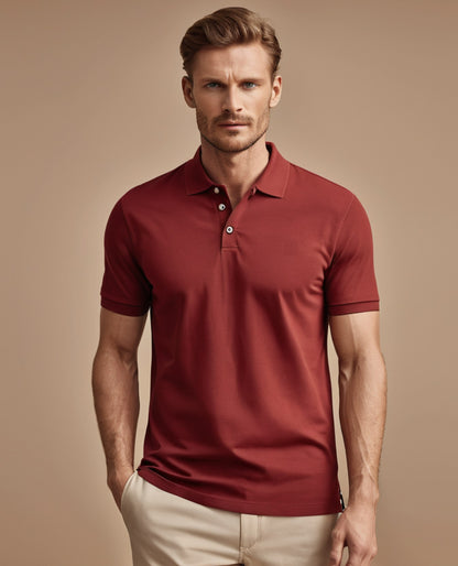 Men Polo T-Shirt Brick Red