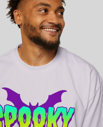 Spooky Vibes Lavendar Oversized Print Tshirt