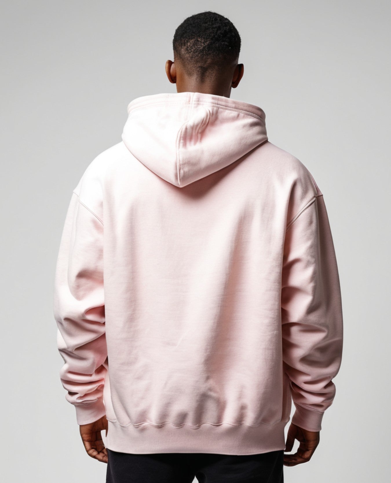 Heavyweight Oversized Light Pink Hooded Sweatshirt