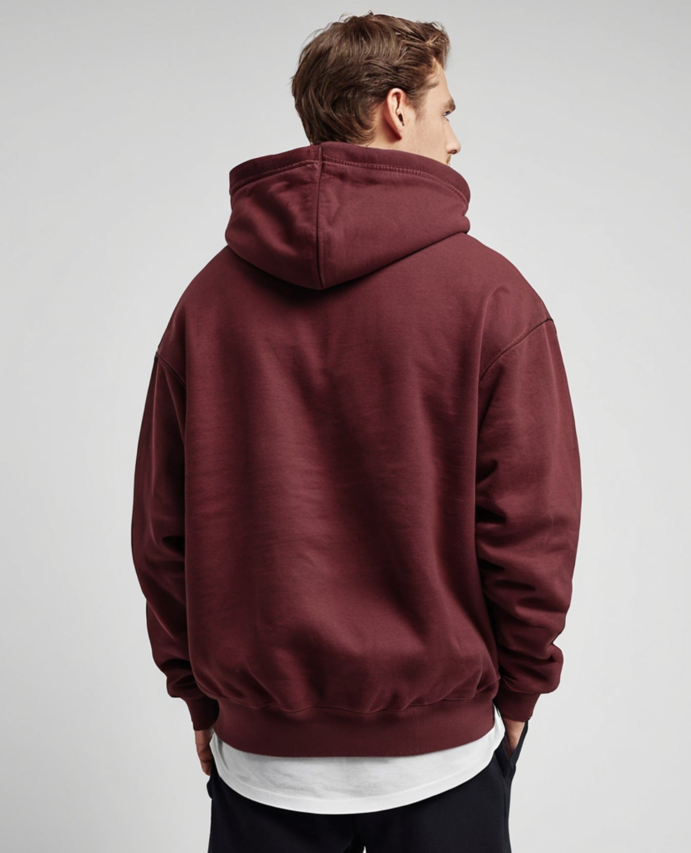 Heavyweight Oversized Maroon Hooded Sweatshirt