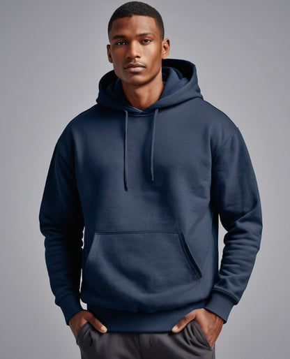 Heavyweight Oversized Navy Blue Hooded Sweatshirt