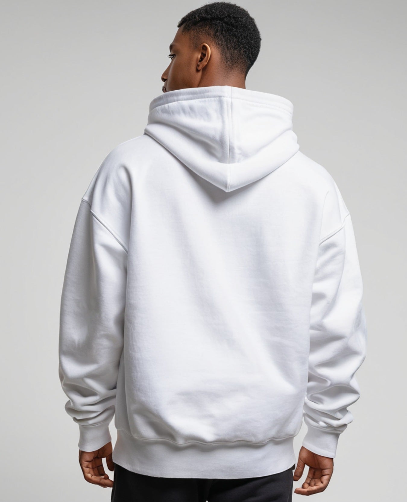 Heavyweight Oversized White Hooded Sweatshirt