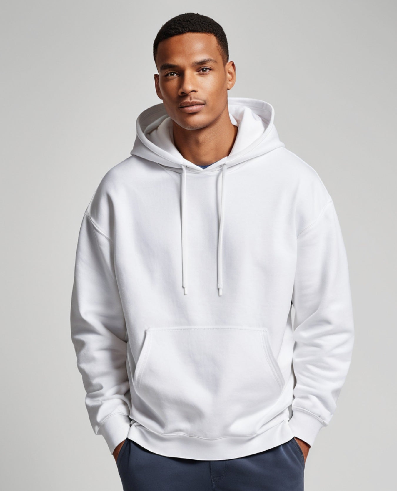 Heavyweight Oversized White Hooded Sweatshirt