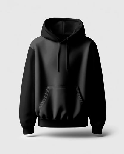 Heavyweight Oversized Black Hooded Sweatshirt