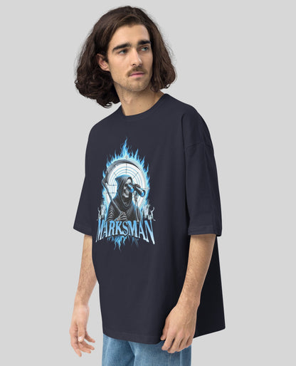 Marskman Navy Oversized Print Tshirt