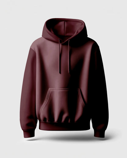 Heavyweight Oversized Maroon Hooded Sweatshirt