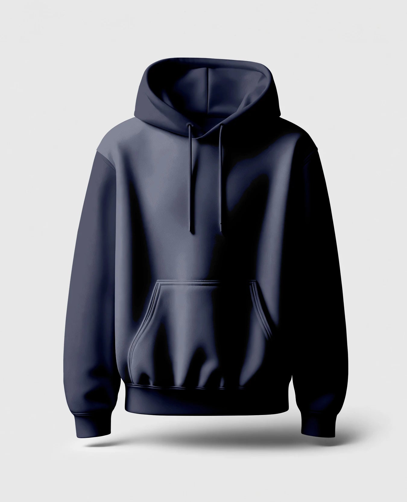 Heavyweight Oversized Navy Blue Hooded Sweatshirt