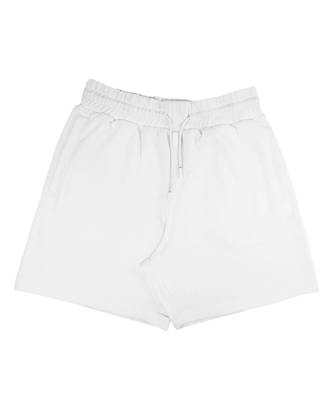 Unisex White Terry Shorts