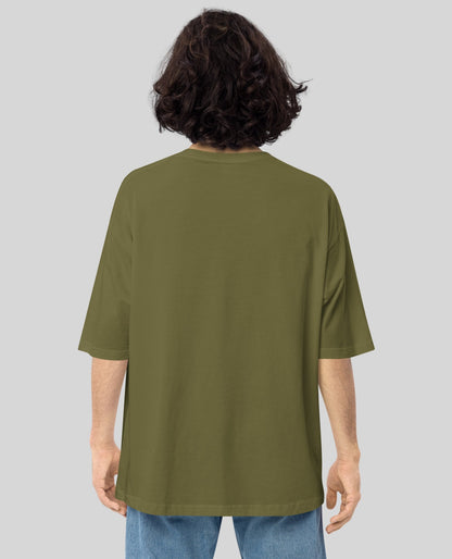 Why Not Just Relax Oversized Print Olive Green Tshirt